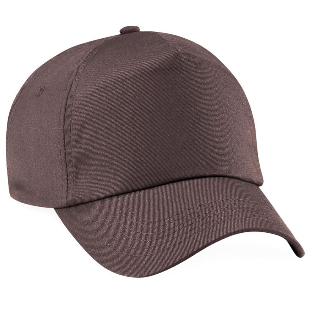 Beechfield Unisex Plain Original 5 Panel Baseball Cap / Chocolate